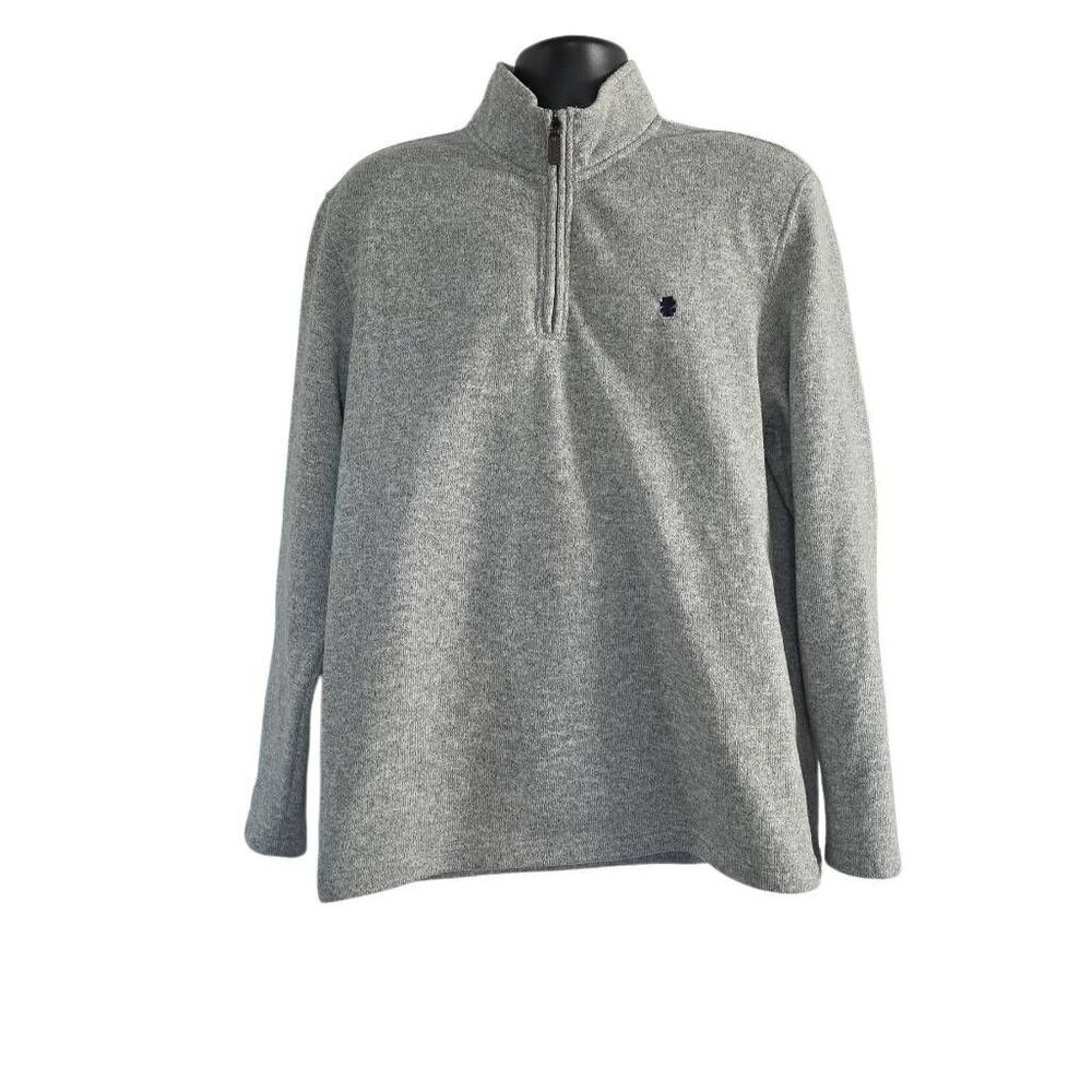 Izod Men's Size XL Heathered Gray Pullover 1/4 Zip Fleece Sweatshirt